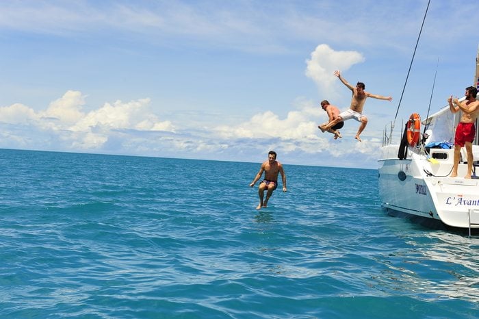 jumping from charter boat whitsundays